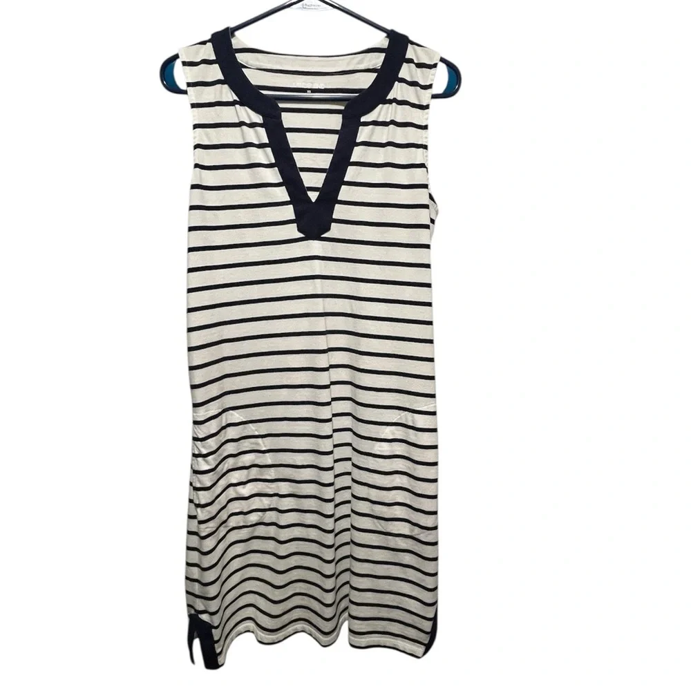Lands' End Classic Navy and White Striped Dress - Picture 3 of 7